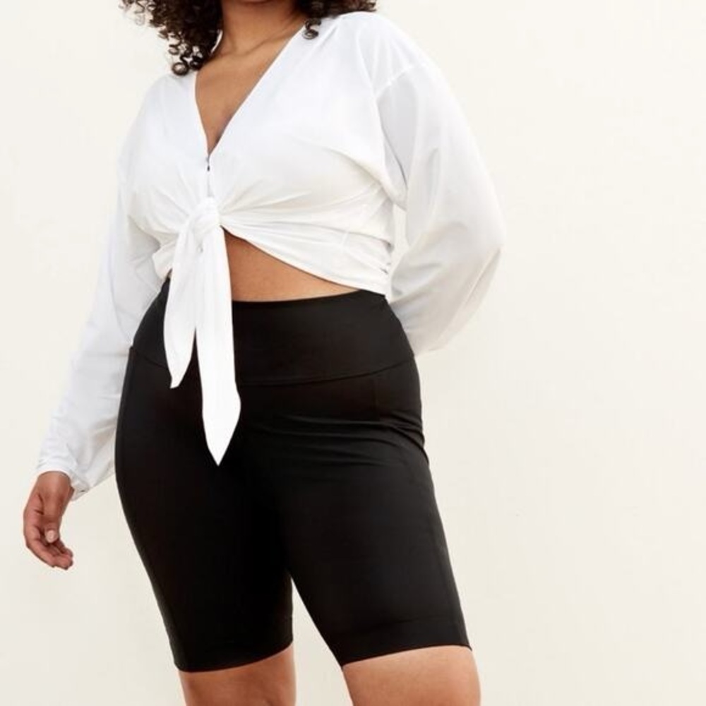 ADAY Self-Care High Rise Stretch Casual Pocket Bike Shorts Black